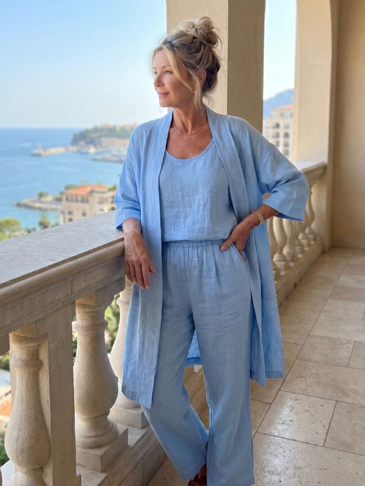 Yael | Ensemble Pantalon Top Détendu en Trois Pièces
