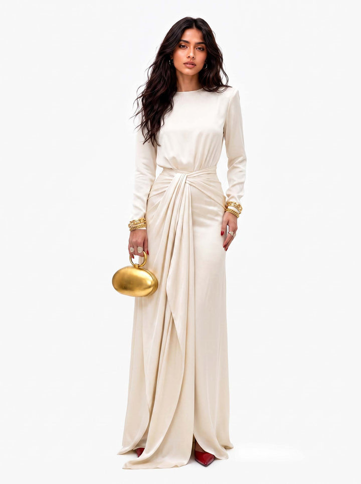 Amélie | Robe maxi drapée élégante