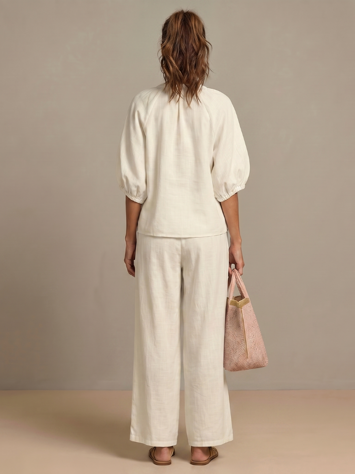 Natalia | Haut Blouson à Zip et Pantalon Large