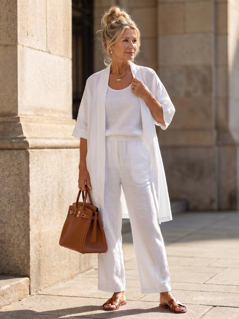 Yael | Ensemble Pantalon Top Détendu en Trois Pièces