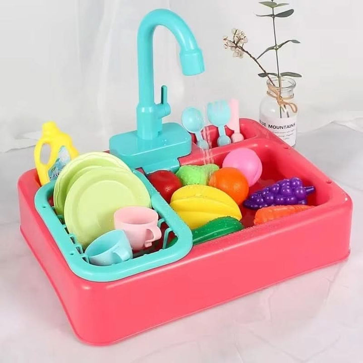Mini Évier de Jeu avec Robinet et Légumes
