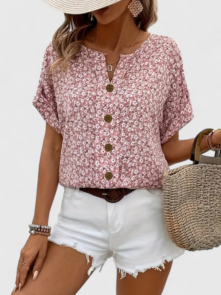 Jamie | Haut Floral Élégant d'Été
