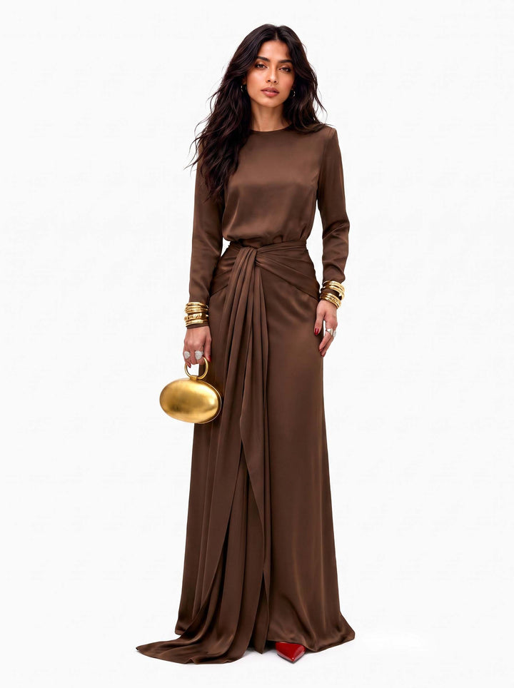 Amélie | Robe maxi drapée élégante
