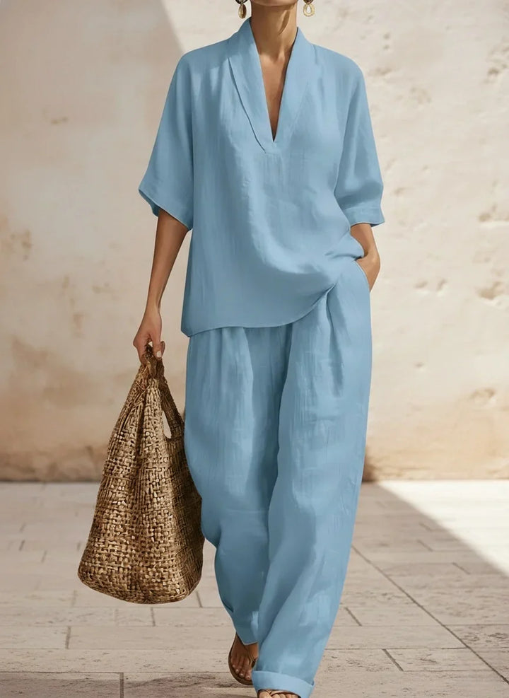 Lilly | Ensemble en Lin Deux Pièces Sans Effort