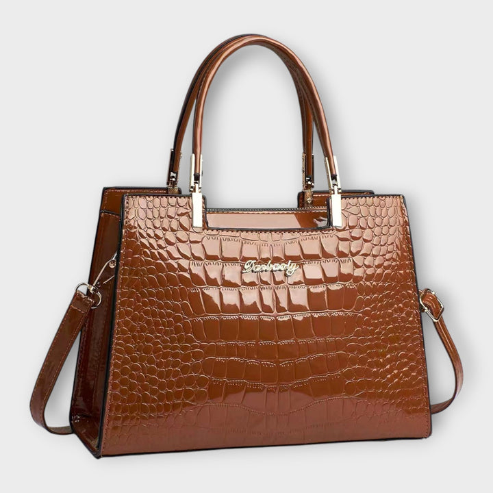 Jamie | Sac à main en cuir crocodile brillant