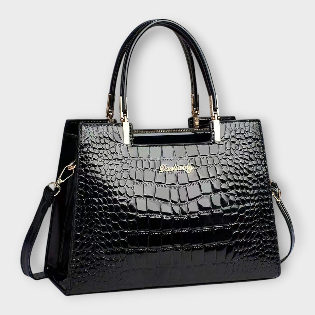 Jamie | Sac à main en cuir crocodile brillant