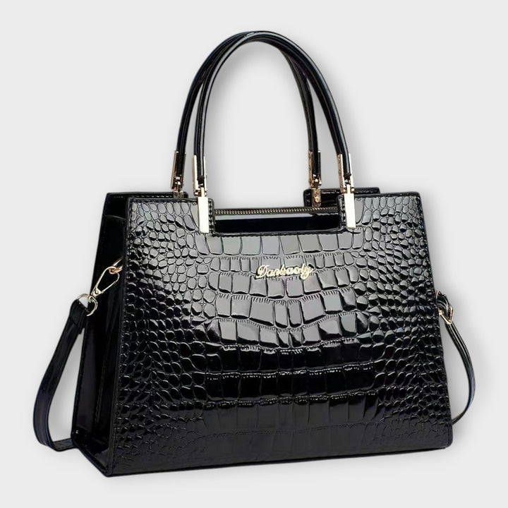 Jamie | Sac à main en cuir crocodile brillant