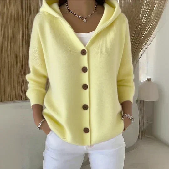 Élodie – Gilet à capuche en maille