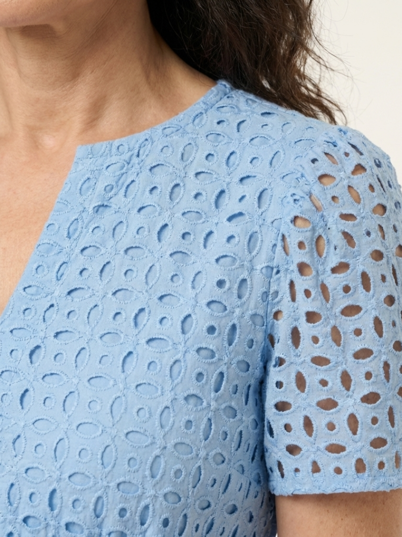 Brielle | Robe midi à manches courtes en V à volants