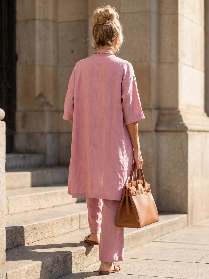Yael | Ensemble Pantalon Top Détendu en Trois Pièces