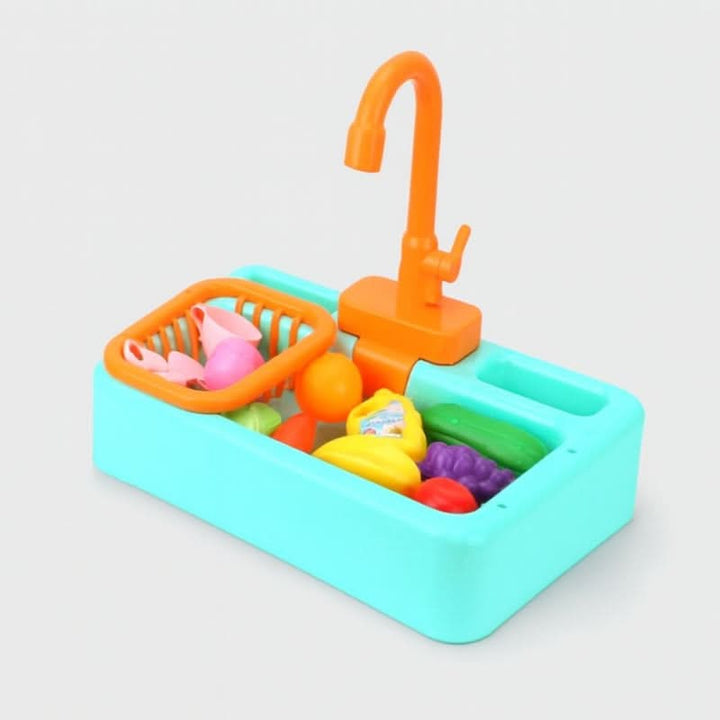 Mini Évier de Jeu avec Robinet et Légumes