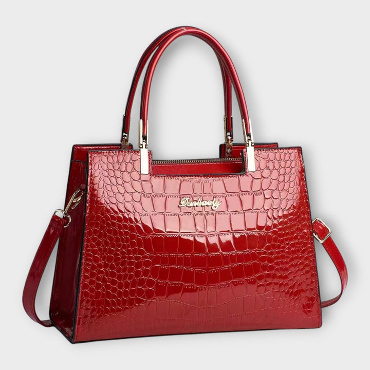 Jamie | Sac à main en cuir crocodile brillant