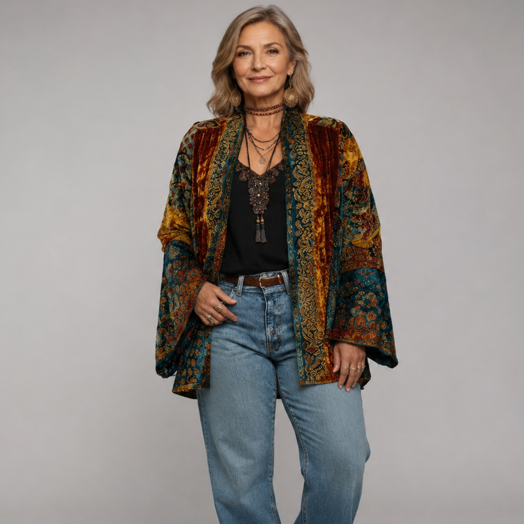 Darcy | Gilet kimono bohème brodé