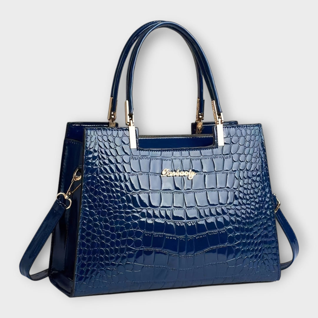 Jamie | Sac à main en cuir crocodile brillant