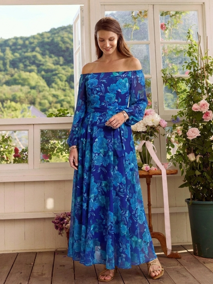 Aspen | Robe Maxi Florale Décolletée