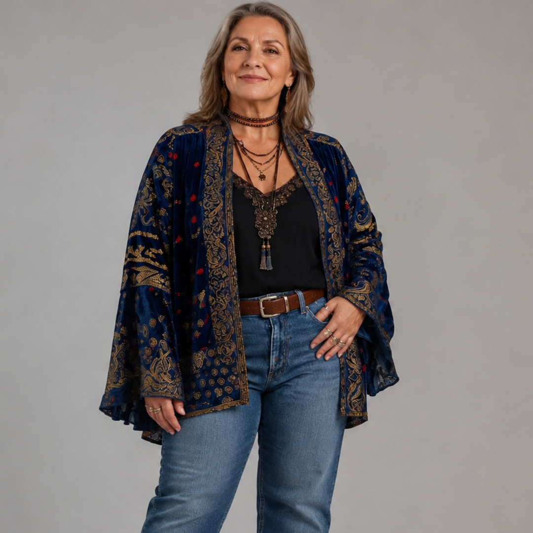 Darcy | Gilet kimono bohème brodé