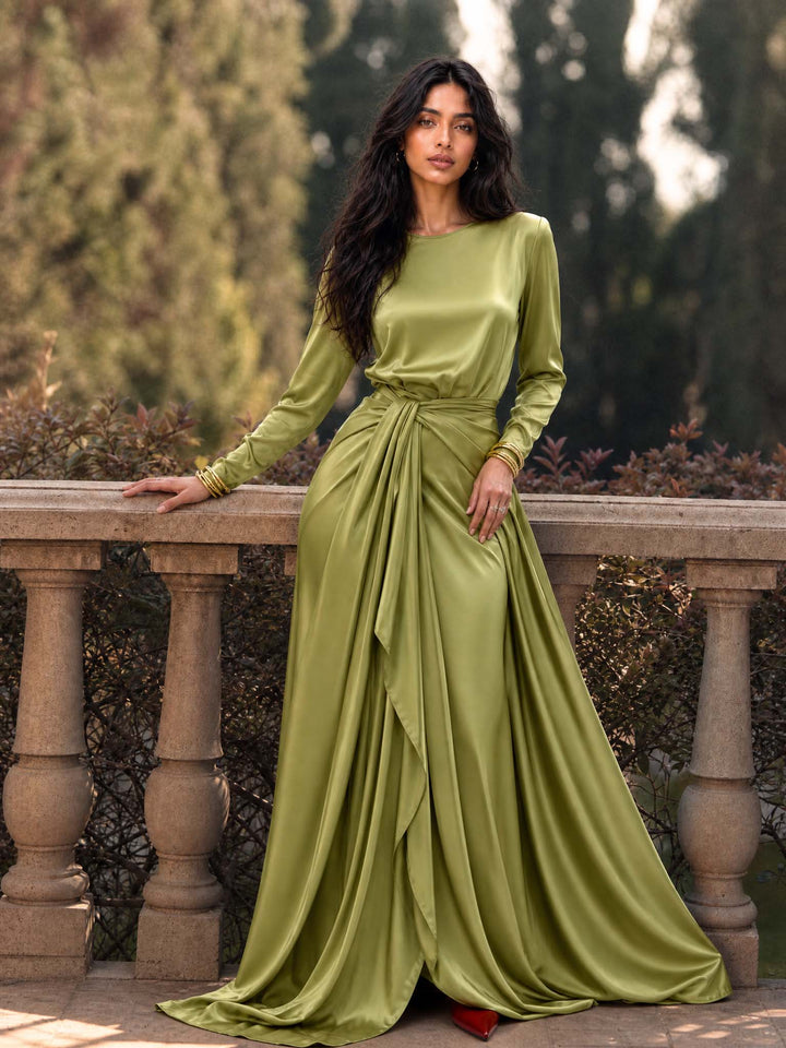 Amélie | Robe maxi drapée élégante