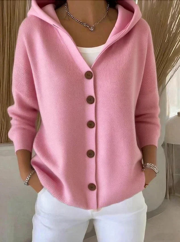 Élodie – Gilet à capuche en maille