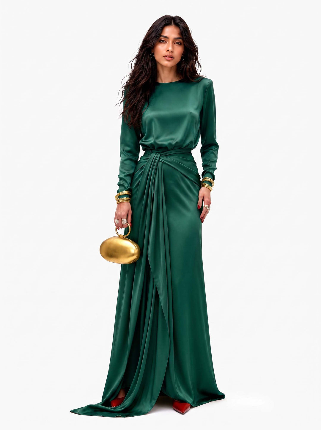 Amélie | Robe maxi drapée élégante
