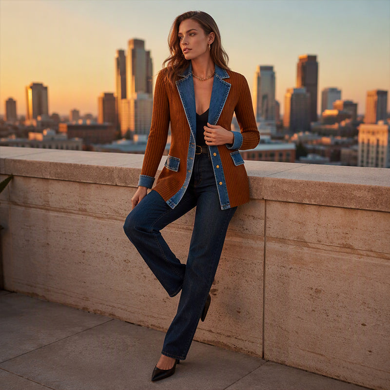 Ines™ | Veste patchwork élégante