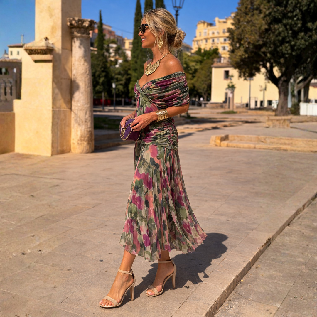 Mikaela | Robe maxi épaules dénudées