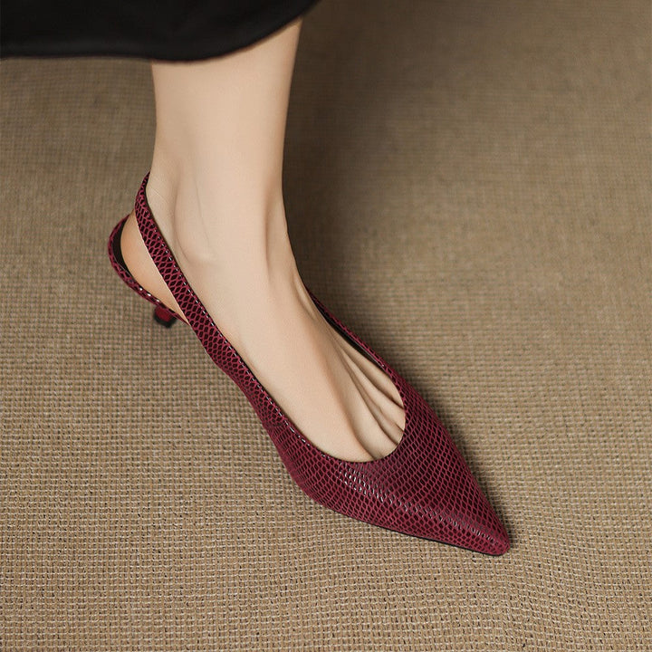 Talons Slingback en Cuir Pointus Céliane