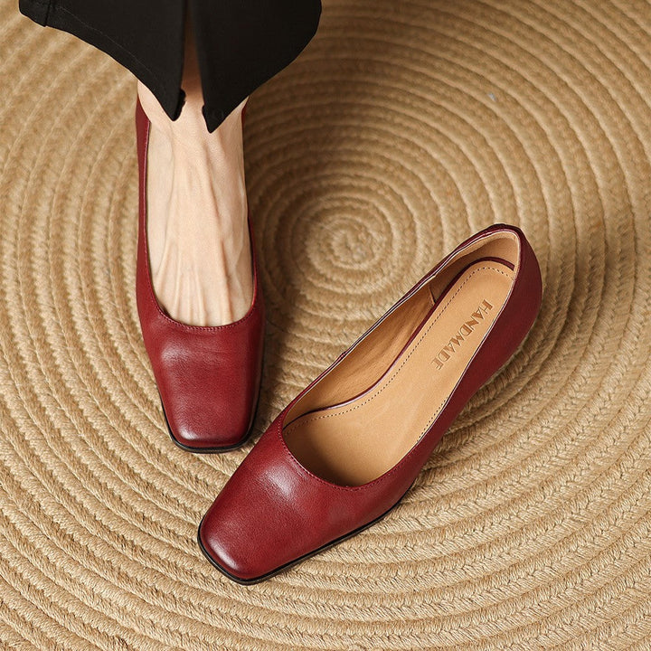 Escarpins Carrés en Cuir Oriel