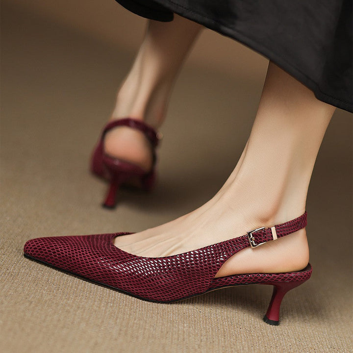 Talons Slingback en Cuir Pointus Céliane