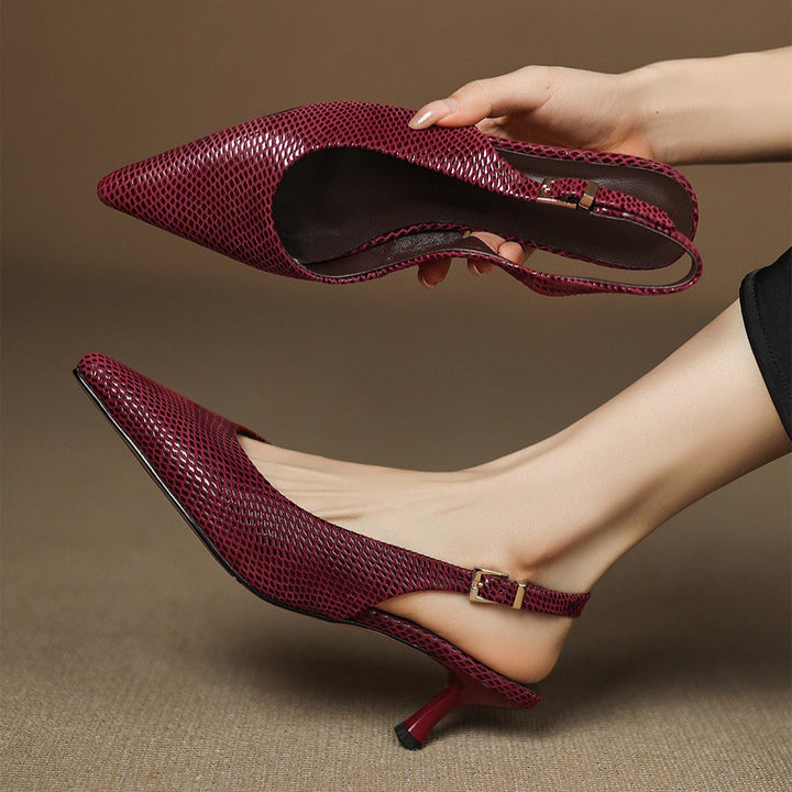 Talons Slingback en Cuir Pointus Céliane