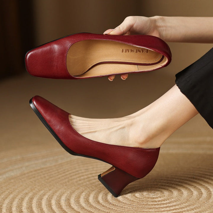 Escarpins Carrés en Cuir Oriel
