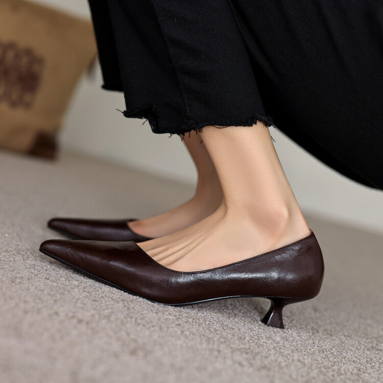 Verrine Cuir Escarpins Bas