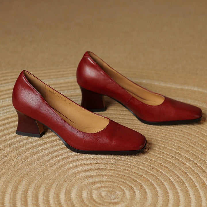 Escarpins Carrés en Cuir Oriel