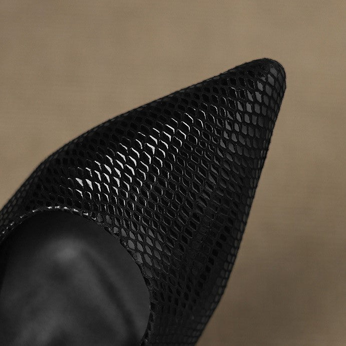 Talons Slingback en Cuir Pointus Céliane