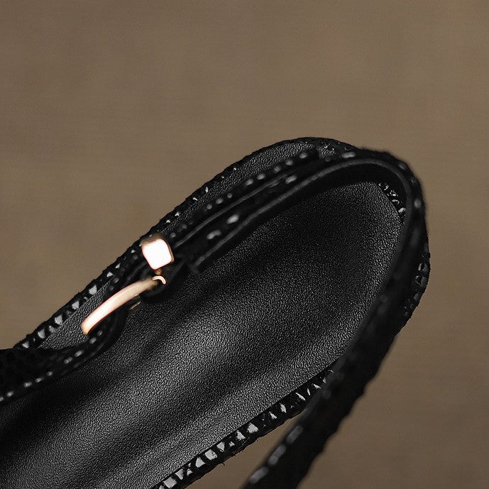 Talons Slingback en Cuir Pointus Céliane