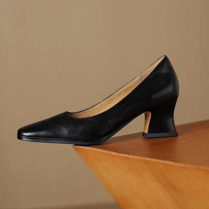 Escarpins Carrés en Cuir Oriel