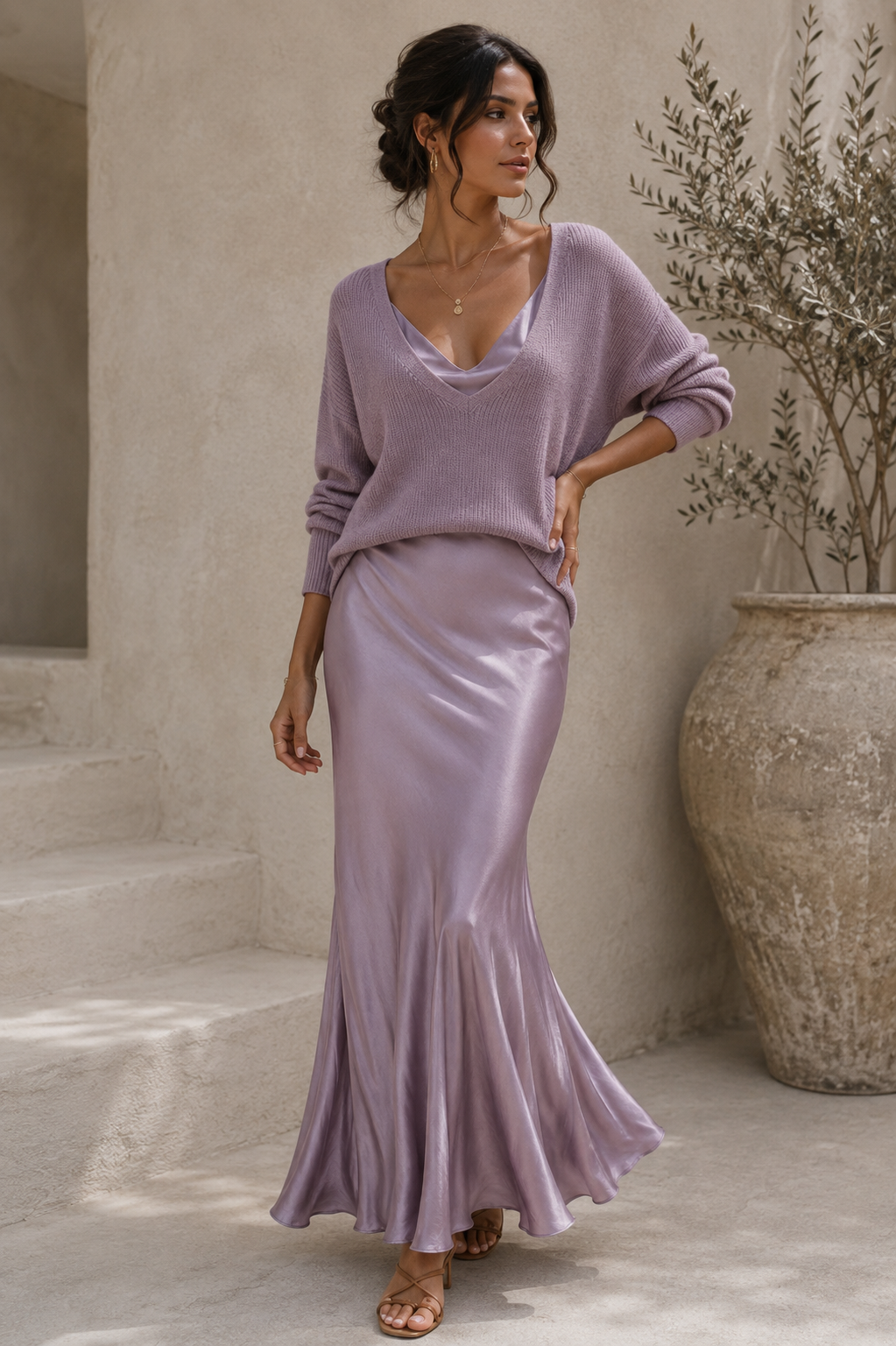 Alma | Robe satinée élégante avec pull