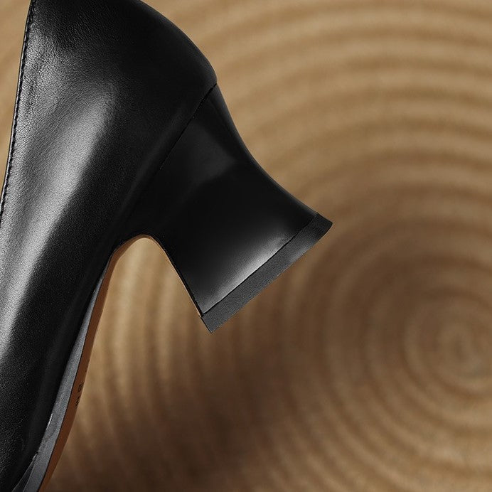 Escarpins Carrés en Cuir Oriel