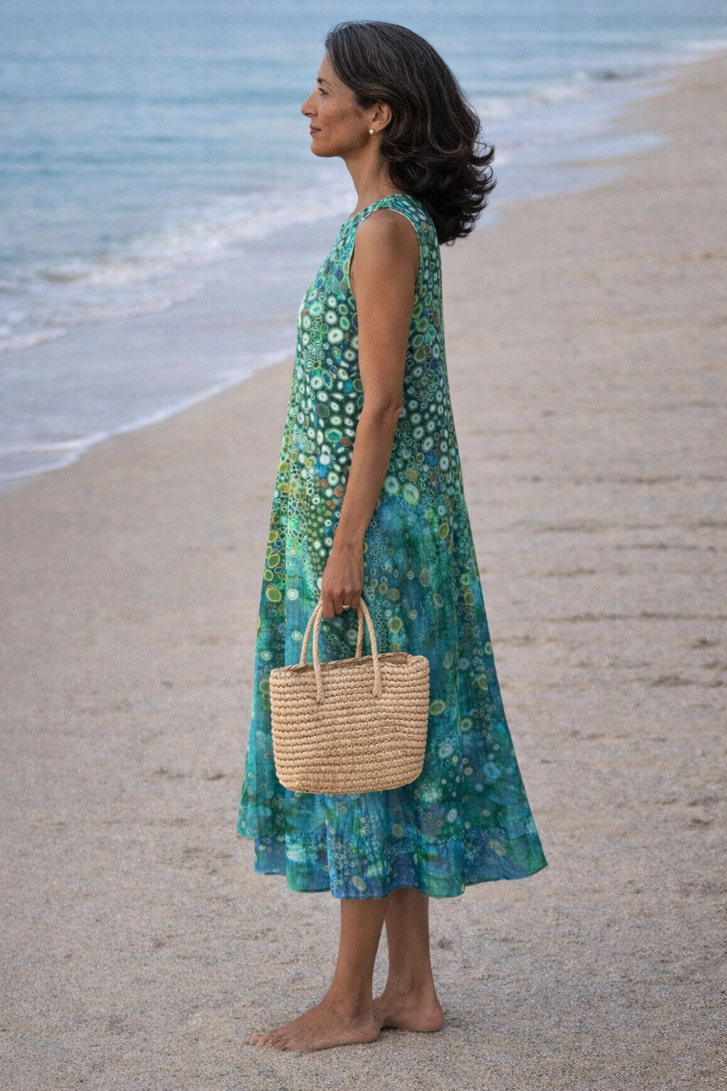 Zara | Robe midi avec imprimé de récif
