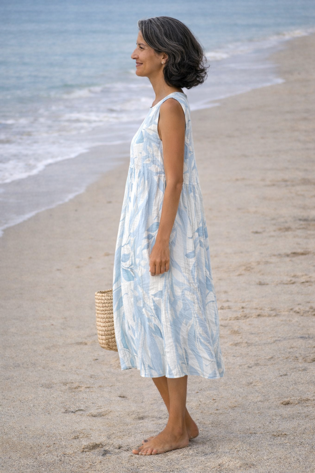 Joy | Robe Midi avec Feuilles