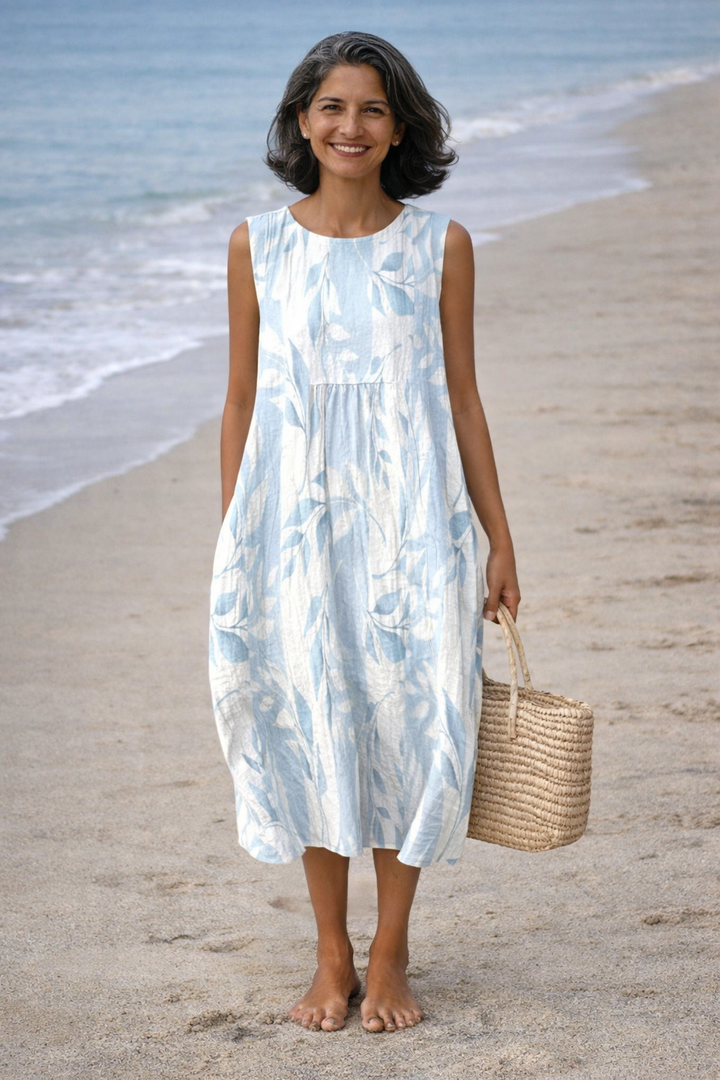 Joy | Robe Midi avec Feuilles
