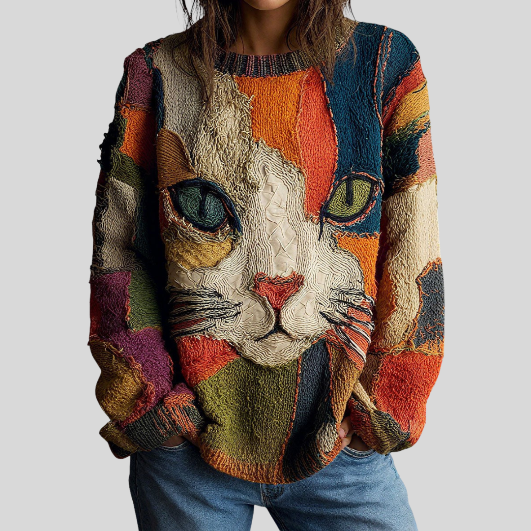 Zaira | Haut artistique à motif chat