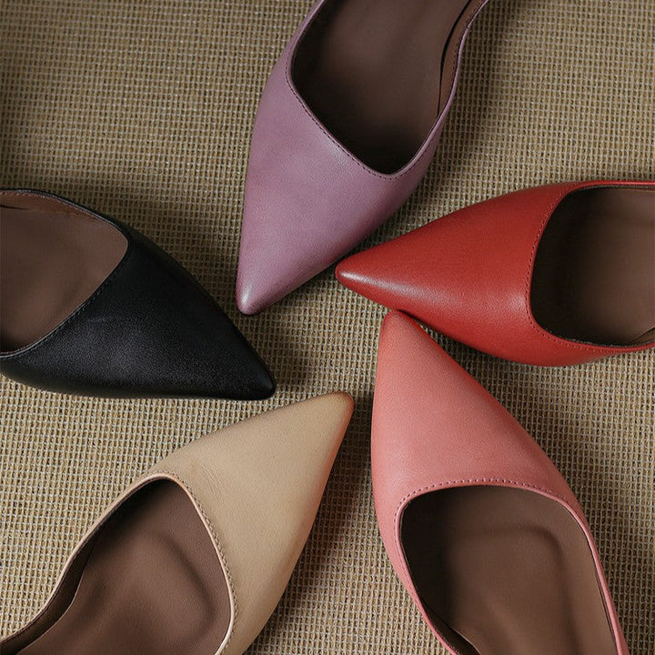 Orlisse Escarpins à Talon Kitten en Cuir