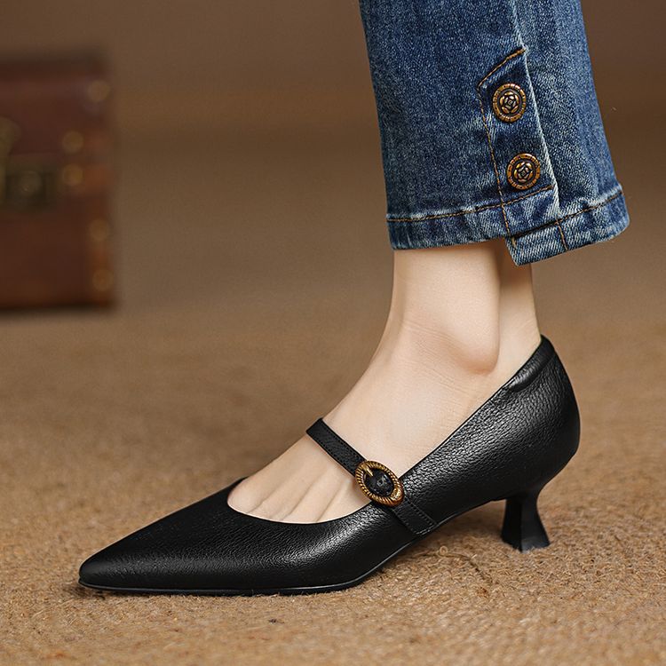 Talons Kitten en Cuir Eloria