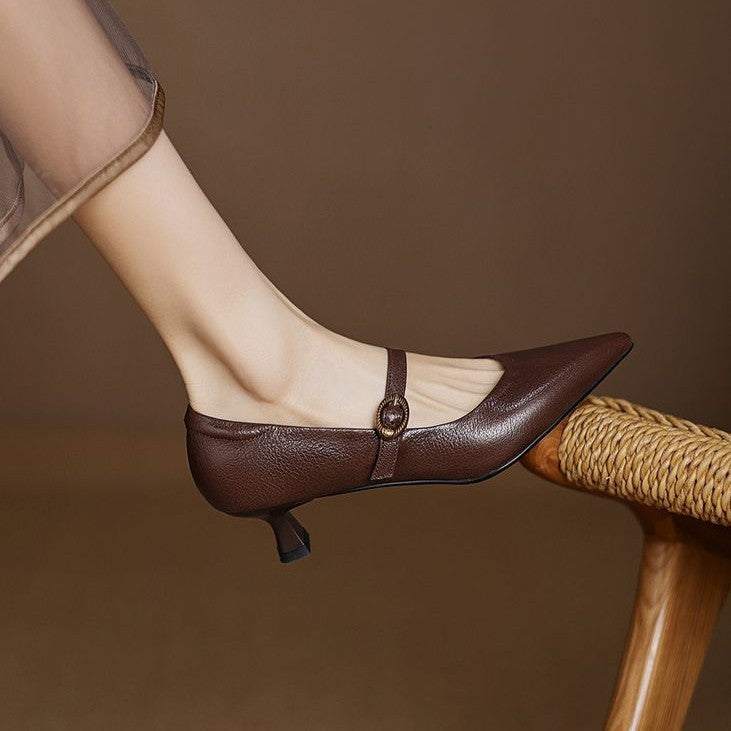Talons Kitten en Cuir Eloria