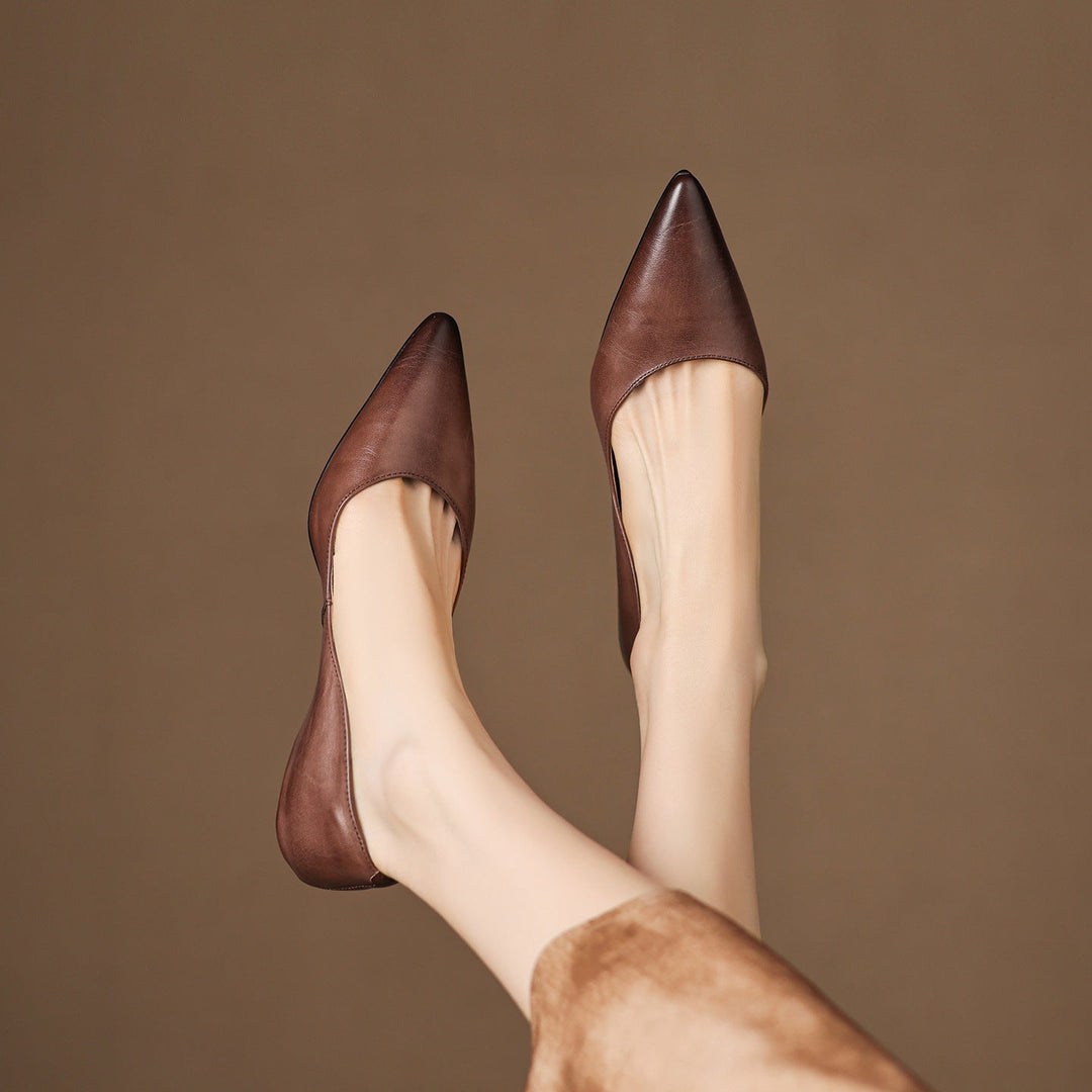 Ballerines en Cuir Véritable Arla