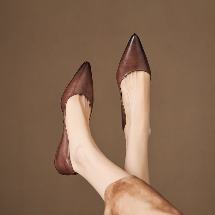Ballerines en Cuir Véritable Arla