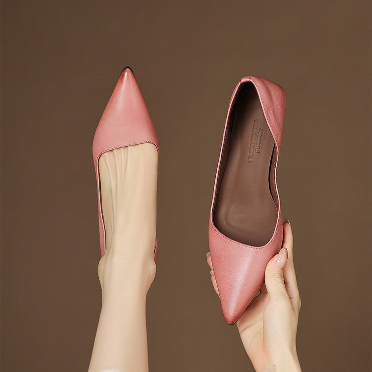 Orlisse Escarpins à Talon Kitten en Cuir