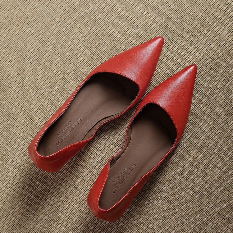 Orlisse Escarpins à Talon Kitten en Cuir
