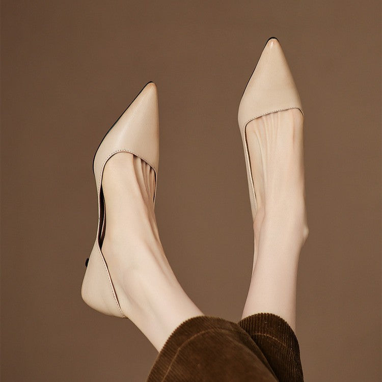 Orlisse Escarpins à Talon Kitten en Cuir
