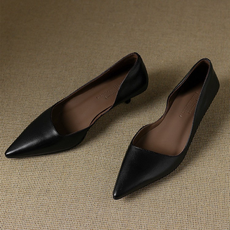 Orlisse Escarpins à Talon Kitten en Cuir